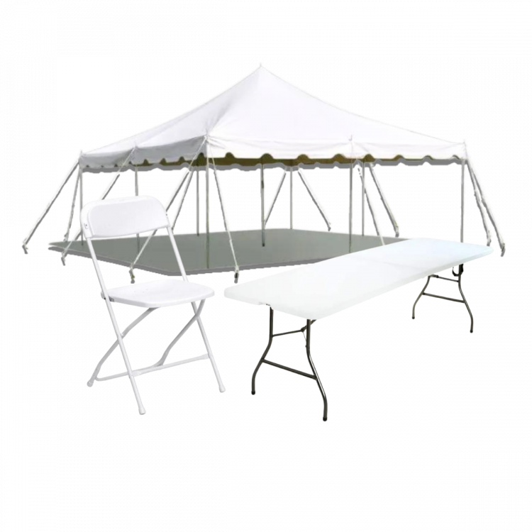 Tents tables and chairs